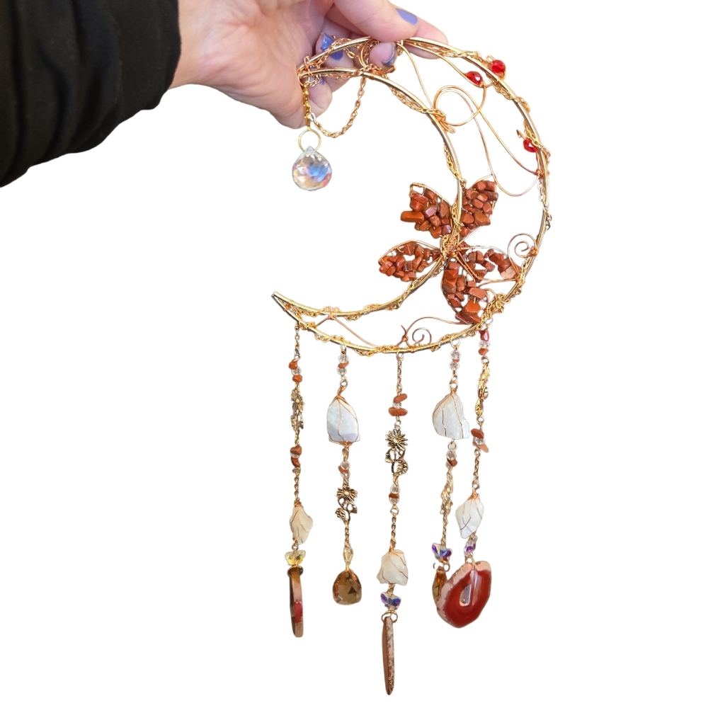 Red jasper hand crafted suncatcher